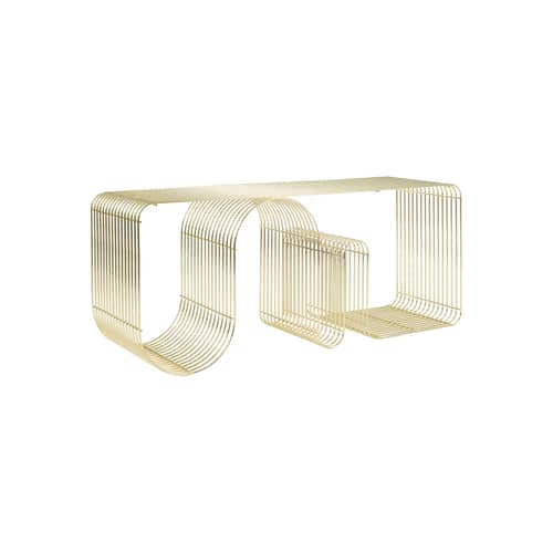 Bank Curva metall gold / Regal - B 100 cm - AYTM - Messing - Stahl