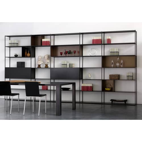 Caisson  ouvert / Pour bibliothèque Easy Irony - L 35 cm - Zeus - Noir cuivré - Acier peint