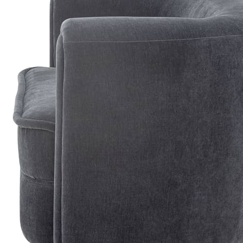 Canapé droit Malala tissu gris / L 152 cm - Velours - Bloomingville - Gris - Bouleau, Contreplaqué, Mousse, Velours
