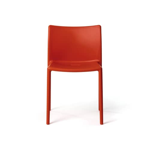 Chaise empilable Air-Chair plastique rouge / Jasper Morrison, 2000 - Magis - Rouge - Polypropylène chargé de fibre de verre
