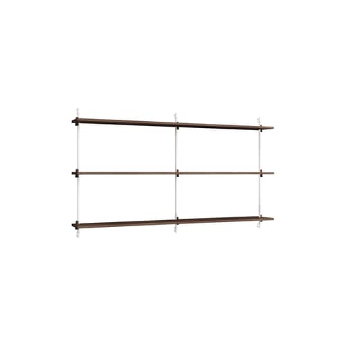 Étagère Wall Shelving – ws.85.2 bois marron / L 162 x H 85 cm x Prof. 17,5 cm - MOEBE - Chêne fumé / Blanc - Acier, MDF placage chêne