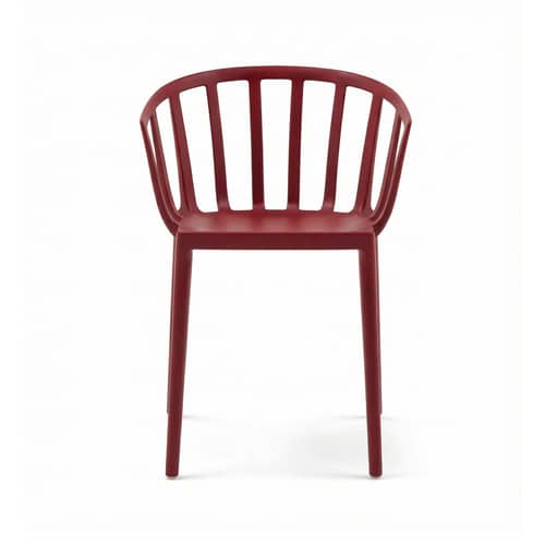 Fauteuil empilable Venice plastique rouge - Kartell - Bordeaux mat - Technopolymère thermoplastique recyclé