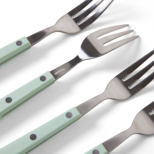Fourchette à dessert 70s plastique vert / Set de 4 - L 14 cm - HK LIVING - Menthe - Acier inoxydable, Acrylique