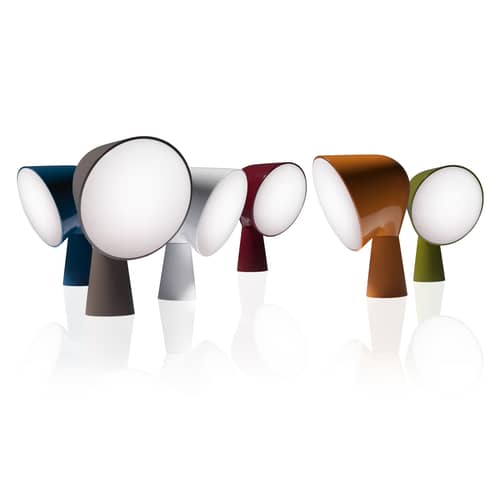 Lampe de table Binic plastique blanc / Ionna Vautrin, 2010 - Foscarini - Blanc brillant - ABS, Polycarbonate