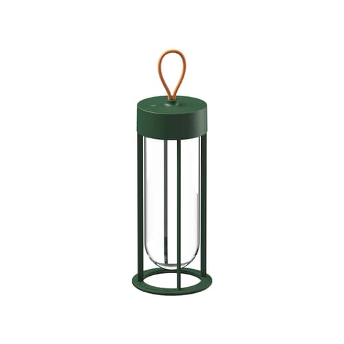 Lampe extérieur sans fil rechargeable In Vitro Unplugged LED métal verre vert / By Starck - Flos - Vert Forêt - Aluminium, Verre borosilicaté