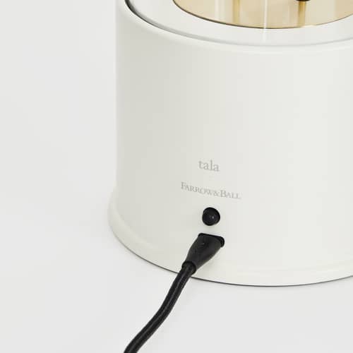 Lampe extérieur sans fil rechargeable The Muse métal blanc / IP44 - Verre - TALA - Blanc Candlenut - Aluminium, Laiton massif, Verre borosilicaté