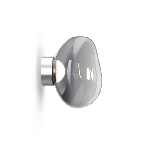 Wandleuchte Melt Surface Mini LED plastikmaterial grau / Deckenleuchte – Ø 30 cm / Farbwechsel - Tom Dixon - Nickel - Geblasenes Polycarbonat, Stahl