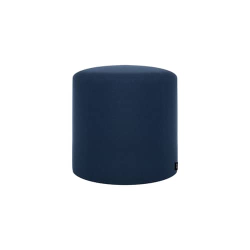 Pouf Folk Grand tissu bleu / Ø 40 x H 40 cm - NOO.MA - Bleu crépusculaire (polyester) -  Ouate, Bois, Mousse, Tissu polyester