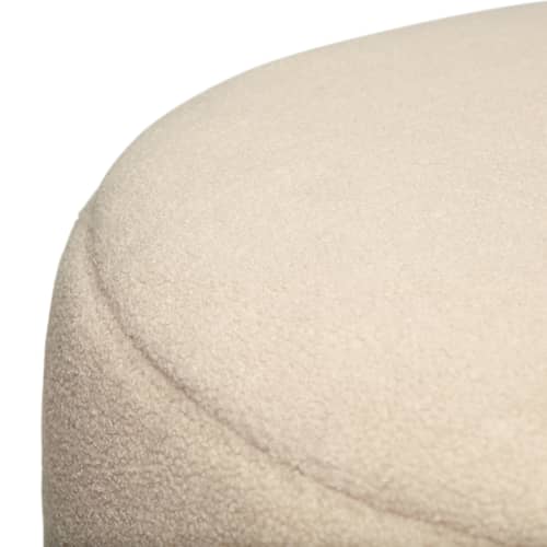 Pouf Point Large Sherpa tissu blanc beige / Ø 70 cm - Tissu Sherpa (fausse fourrure) - Fatboy - Ecru (tissu peluche Sherpa) - Tissu peluche Sherpa