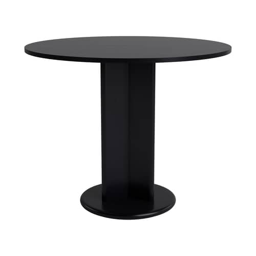 Chisel 29 Round table wood black / Ø 90 cm - Center base - Hay - Black - Lacquered oak veneer