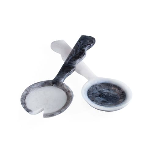 Como Salad servers plastic material black / Marbled effect - Jonathan Adler - Como Salad Servers / Marbled Effect - Acrylic