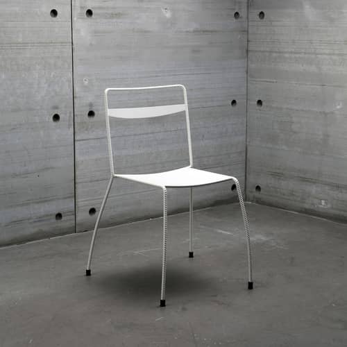 Sedia Tondella metallo bianco - Zeus - Bianco - Acciaio