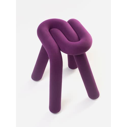 Sgabello imbottito Bold tessuto viola imbottito / Tessuto - Moustache - Viola - Acciaio, Espanso, Tessuto