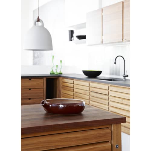 Suspension Bell métal beige / Small Ø 35 cm - Normann Copenhagen - Sable mat & Int. Blanc - Aluminium
