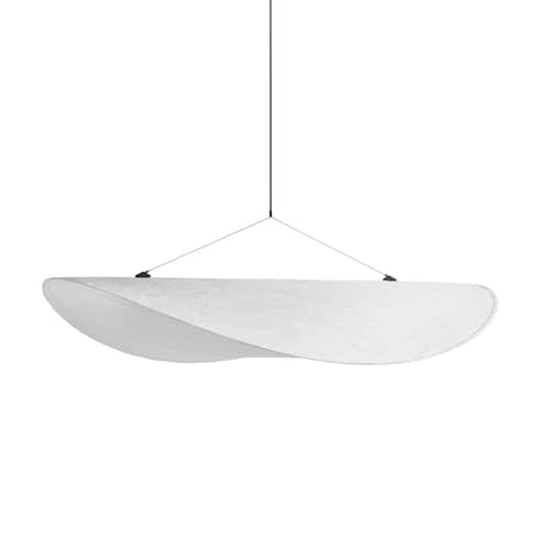 Suspension Tense LED Large tissu blanc / Ø 120 cm - Tyvek - NEW WORKS - Ø 120 cm - Carbone, Tyvek