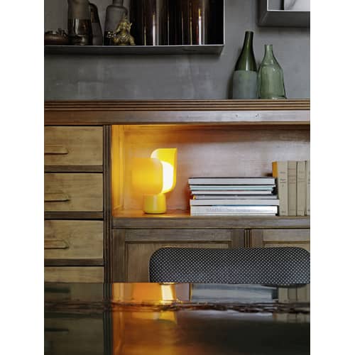 Blom Table lamp metal plastic material white H 24 cm - Fontana Arte - White - Lacquered aluminium, Polycarbonate