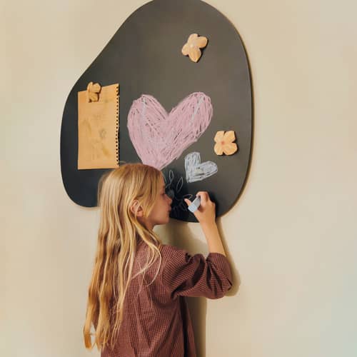 Tableau ardoise magnétique Willora / L 82 x H 70 cm - Ferm Living - Noir - Fer