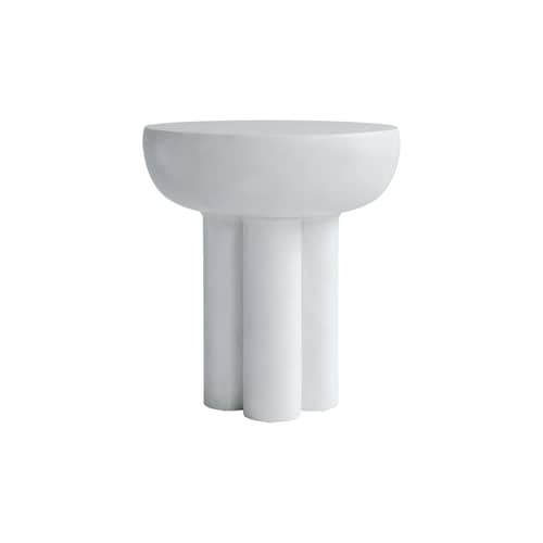 Tavolino d\'appoggio Crown Tall corian bianco / Ø 45 x H 50 cm - 101 COPENHAGEN - Bianco - Calcestruzzo fibrorinforzato
