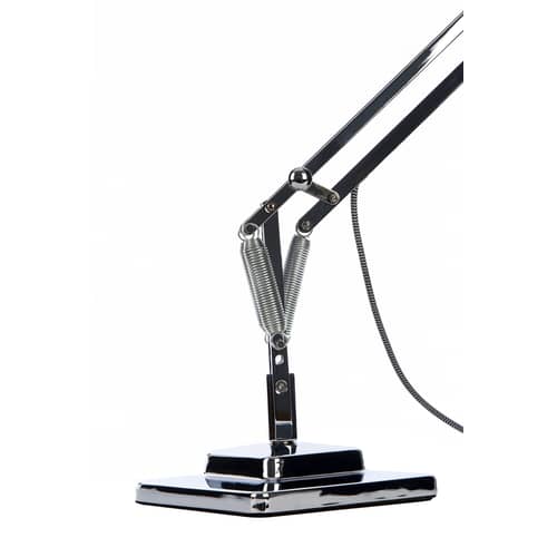 Tischleuchte Original 1227 metall / Neuauflage 1930\' - Anglepoise - Verchromt / Kabel Schwarz-Weiß - Aluminium