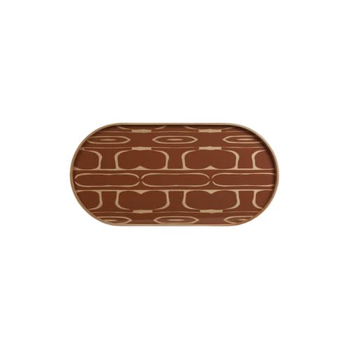 Second Nature Tray wood brown / 71 x 36 cm - Ethnicraft - Second Nature / Auburn & Oak - Oak veneer, Silkscreen printing glass