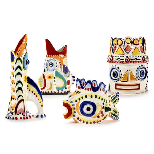 Vaso Sicily 4 ceramica multicolore / 25 x 16 x H 35,5 cm - Dipinto a mano - Serax - n°4 / Multicolore - Gres