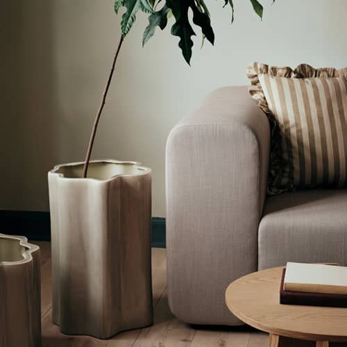 Vaso Sonja ceramica grigio / Ø 35 x H 55 cm - BROSTE COPENHAGEN - Grigio - Gres smaltato