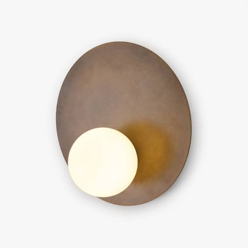 Oluwa Wall light metal brown / Ø 25 cm - NV GALLERY - Bronze - Brass, Glass, Iron