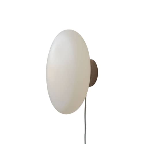 Wandleuchte mit Stromkabel Sapporo glas weiß / Ø 34 cm - It\'s about Romi - Weiß - Glas