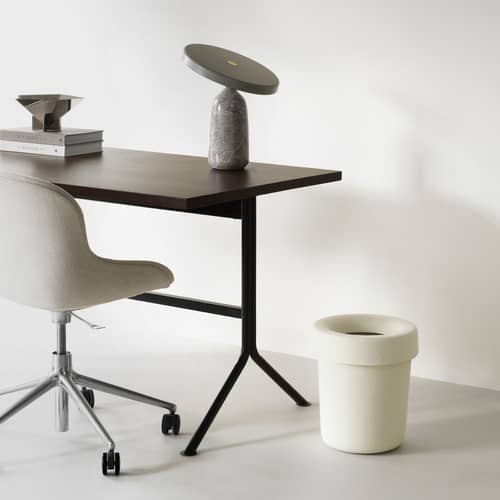 Hide Wastepaper basket textile white / Recycled Felt - Normann Copenhagen - Cream - Recycled PET felt