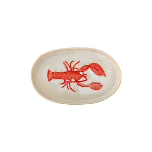 Hadden Serving dish ceramic red / 29 x 18 cm - Bloomingville - Red lobster - Enamelled sandstone