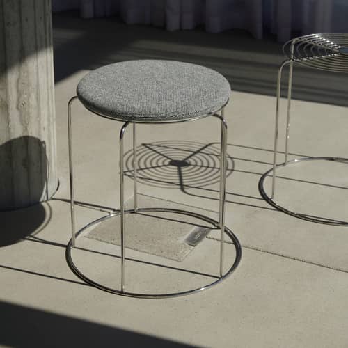  Accessory textile grey / Magnetic cushion for Wire stools - &tradition - Grey - Foam, Hallingdal fabric, Magnet