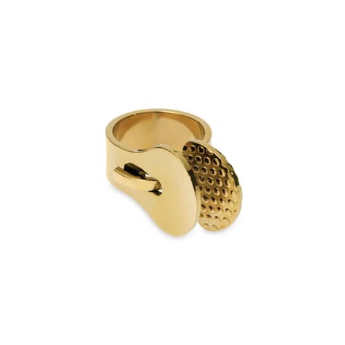 Bague Venusia - Trama or métal / Large - Alessi - Large / Or - Acier revêtement PVD