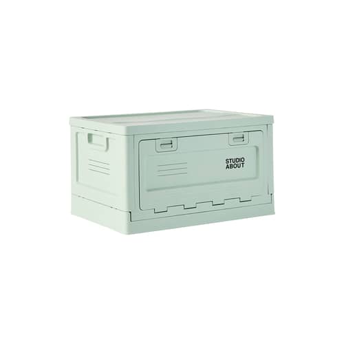 Boîte Box Large plastique vert / 50 x 35,5 x H 29 cm - Empilable - STUDIO ABOUT - Vert menthe - Polypropylène