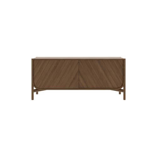 Buffet Marius legno marrone / Mobile TV - L 155 x H 65 cm - Hartô - Quercia tinta noce - Massello di quercia colorato, MDF rivestito in rovere tinto
