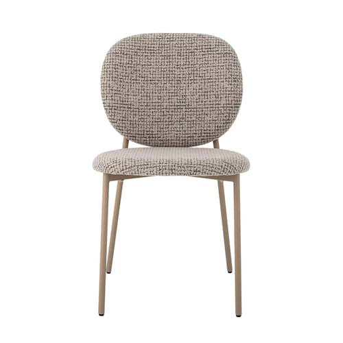 Chaise rembourrée Percey tissu gris - Bloomingville - Gris (tissu chenille) - Fer thermolaqué, Mousse, Tissu chenille