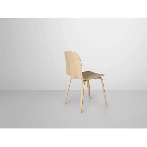 Chaise Visu bois naturel / Pieds bois - Muuto - Chêne naturel - Contreplaqué de chêne