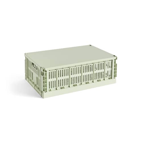 Coperchio  metallo verde / Per cesto Colour Crate Large 34,5 x 53 cm - Hay - menta verde - Acciaio