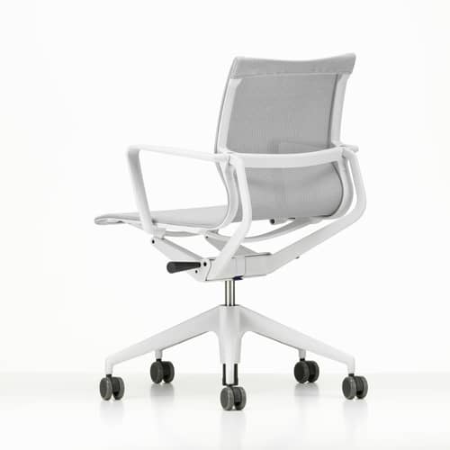 Fauteuil à roulettes Physix tissu gris argent / Tissu résille - Vitra - Argent (tissu TrioKnit) / Structure gris clair - Aluminium, Polyamide, Tissu résille