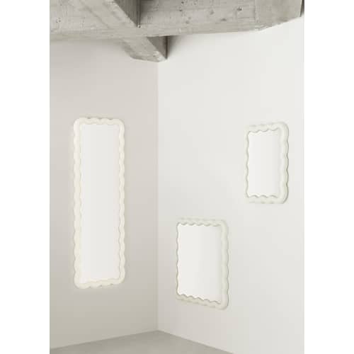 Specchio luminoso Illu LED materiale plastico bianco / L 50 x H 65 cm - Normann Copenhagen - 50 x 65 cm / Bianco - Acciaio, Acrilico, Vetro