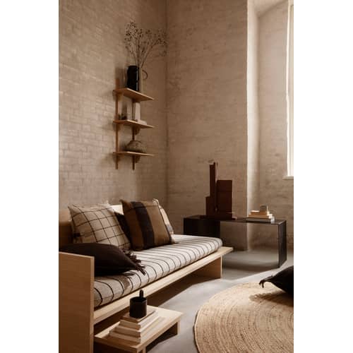 Lit 1 place Kona bois naturel / 90 x 200 cm - Ferm Living - Chêne clair - Placage de chêne laqué
