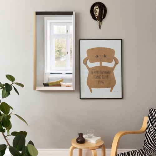 Miroir mural Colour Frame - Medium / 91 x 48 cm - Vitra - Neutre - Frêne laqué, Verre