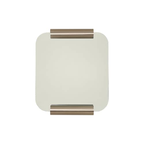 Miroir mural Roll métal / 60 x 65 cm - NOBODINOZ - Acier brossé - Acier inoxydable brossé, Verre