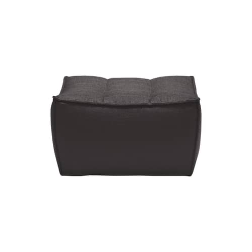 N701 Pouf textile grey / UK version - 70 x 70 cm - Ethnicraft - Dark grey (UK residential flame retardant) - Fabric, High-density PU foam, Wood