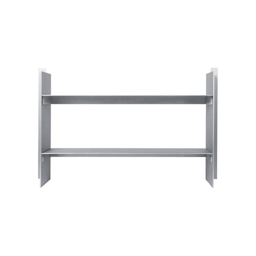 niedrige Konsole Lager metall silber / B 77 x T 28 x H 50 cm - Ferm Living - Gebürstetes Aluminium - gebürstetes Aluminium
