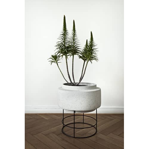 Pot de fleurs Botanique céramique gris / Ø 34,8 x H 40,5 cm - Bolia - Ø 34 cm / Gris & noir - Acier, Céramique