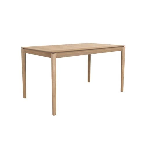 Bok Rectangular table natural wood / Solid oak 140 x 80 cm / 6 people - Ethnicraft - 140 x 80 cm / Oak - Oiled solid oak