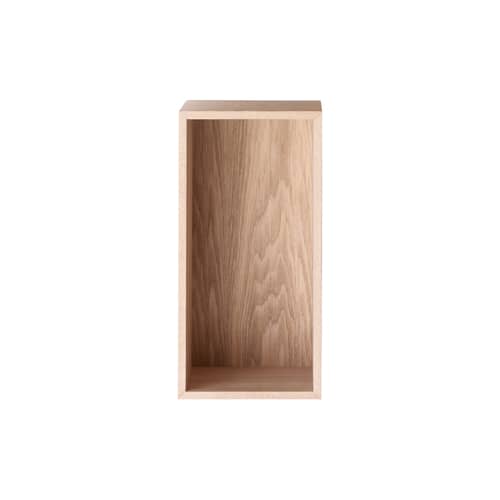 Regal Mini Stacked holz natur / Größe S, rechteckig - 33 x 16 cm / mit Rückwand - Muuto - Eiche - MDF Eichenfurnier
