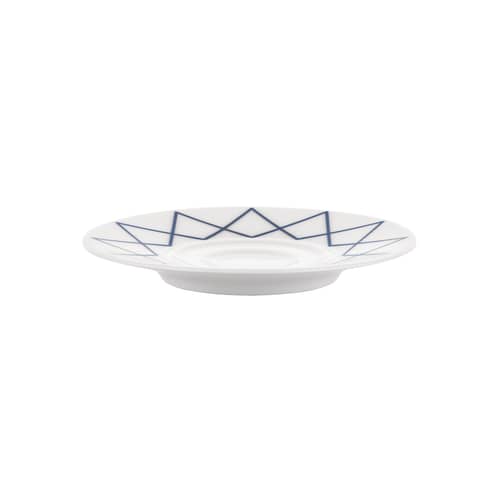Set de 4 soucoupes / Pour tasse à espresso La Bella Tavola - Alessi - Soucoupe / Motif bleu - Porcelaine fine