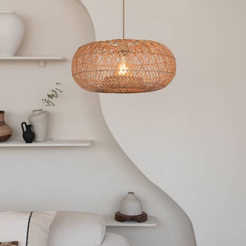 Suspension Arizona / Ø 50 cm - Rotin - GOOD&MOJO - Naturel - Fer, Rotin