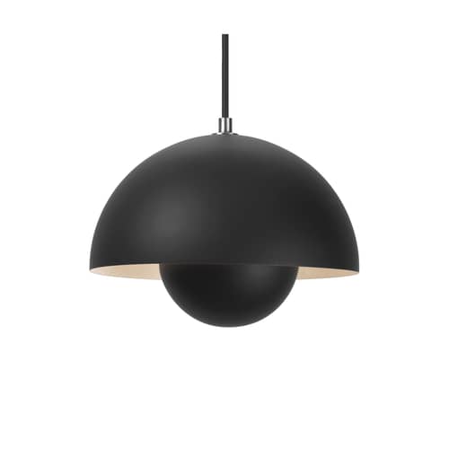 Suspension FlowerPot VP1 métal noir / Ø 23 cm - By Verner Panton, 1969 - &tradition - Noir mat - Aluminium laqué